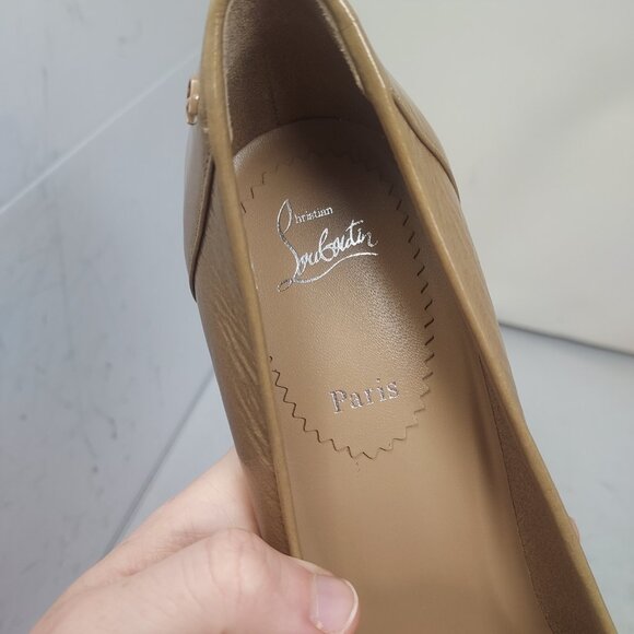 CHRISTIAN LOUBOUTIN Sporty Kate Patent Tan Pump Shoe - Picture 6 of 9